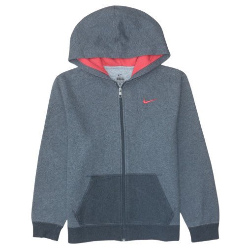 Nike Boys Grey Full Zip Hoodie XL 13-15 Years Fleece Lined Sportswear
