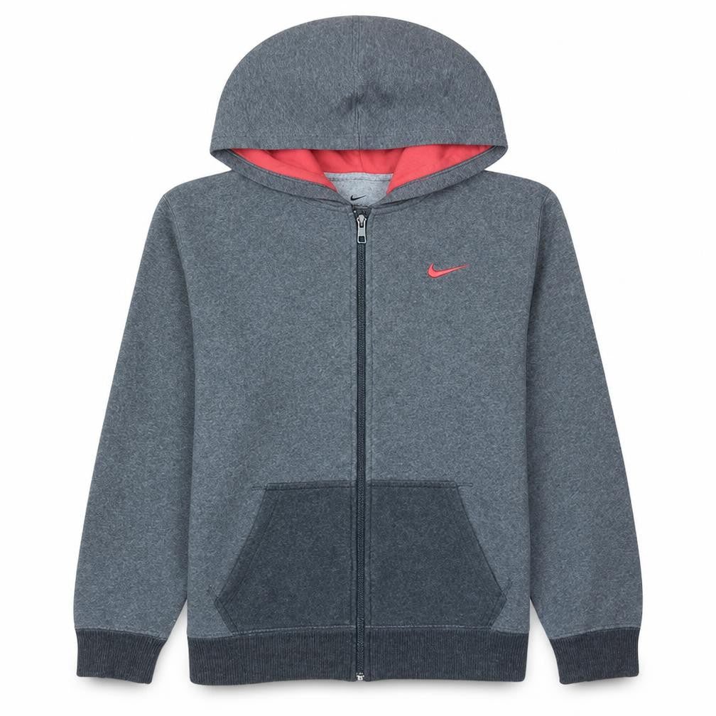 Nike Boys Grey Full Zip Hoodie XL 13-15 Years Fleece Lined Sportswear