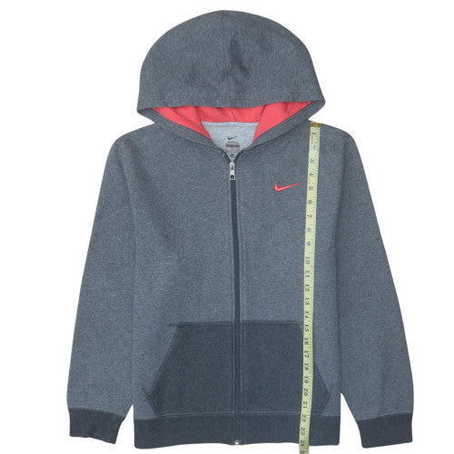 Nike Boys Grey Full Zip Hoodie XL 13-15 Years Fleece Lined Sportswear
