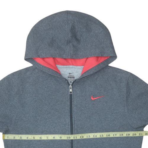 Nike Boys Grey Full Zip Hoodie XL 13-15 Years Fleece Lined Sportswear