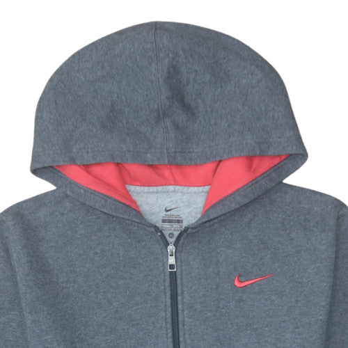 Nike Boys Grey Full Zip Hoodie XL 13-15 Years Fleece Lined Sportswear