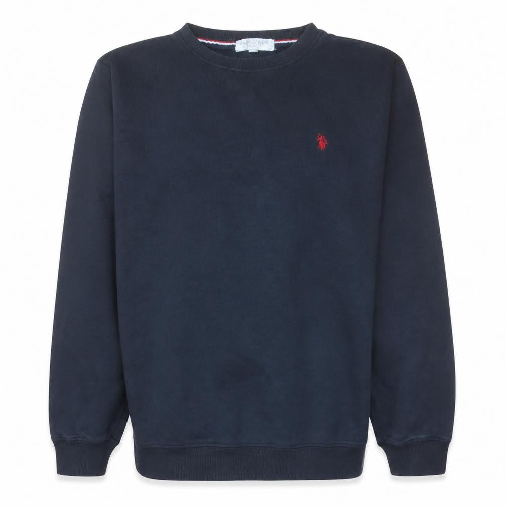 Front view of U.S. Polo Assn. Men's Black XL Crew Neck Cotton Blend Pullover Sweatshirt