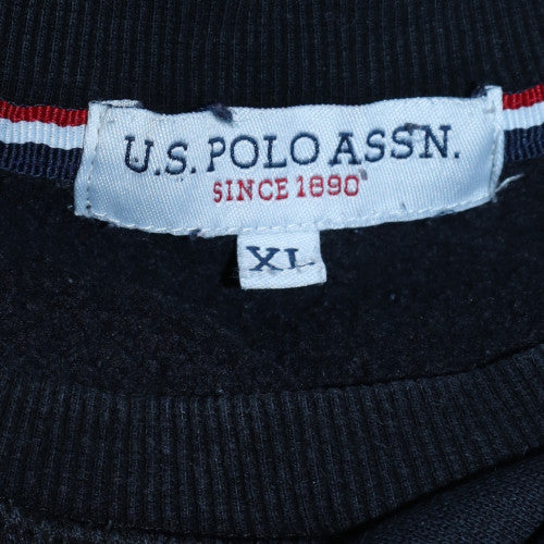 U.S. Polo Assn. Men's Black XL Crew Neck Cotton Blend Pullover Sweatshirt