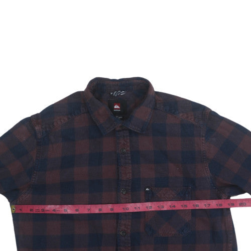 Quiksilver Men’s Brown Check Flannel Long Sleeve Casual Shirt Size S
