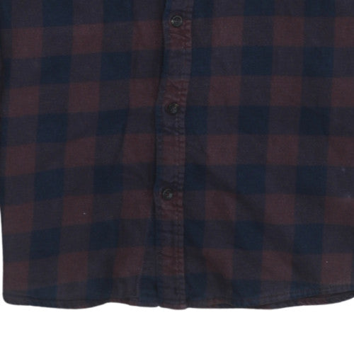 Quiksilver Men’s Brown Check Flannel Long Sleeve Casual Shirt Size S