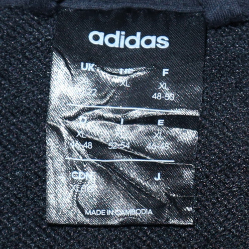 Adidas Men's Black XL Full Zip Hooded Fleece Sweatshirt