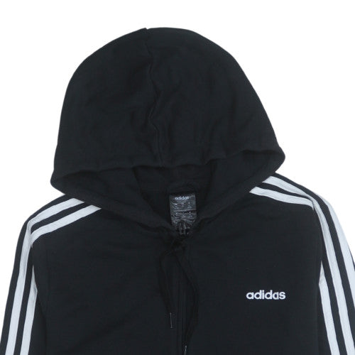 Adidas Men's Black XL Full Zip Hooded Fleece Sweatshirt