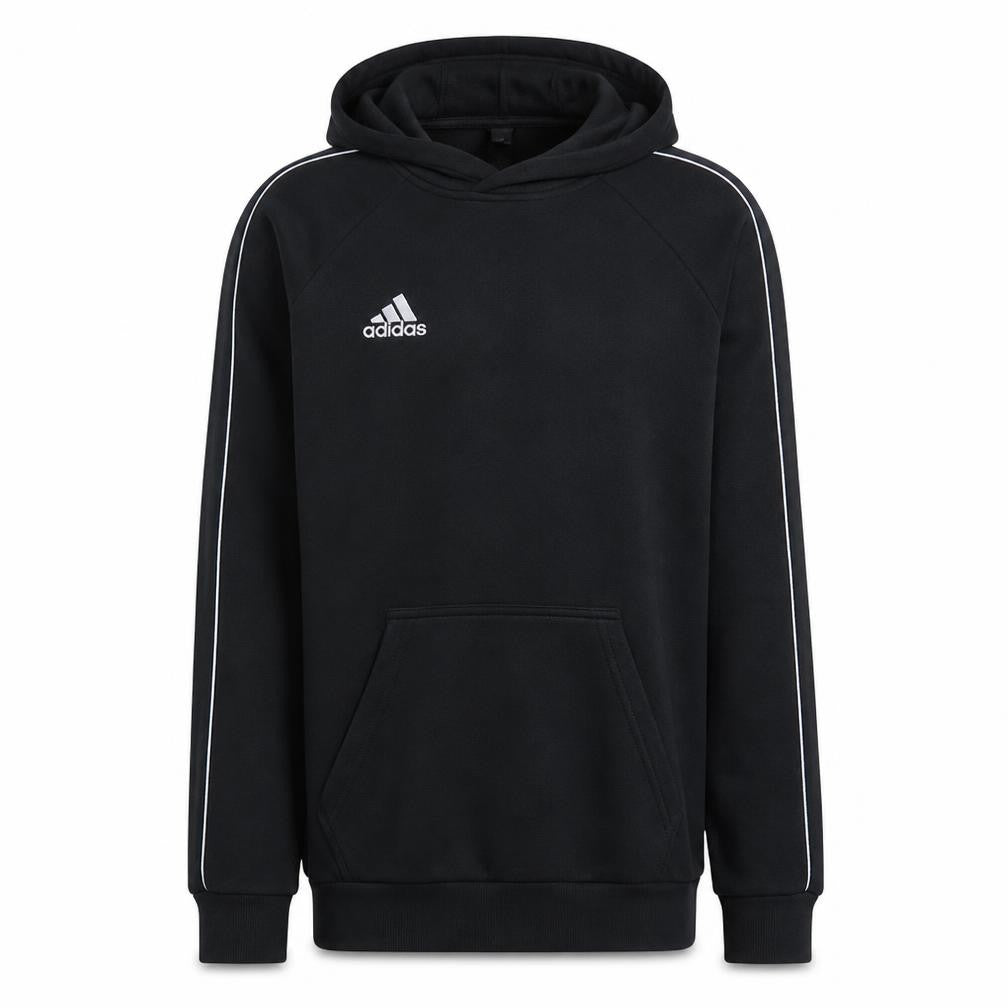 Front view of Adidas Men’s Black Pullover Hoodie Small Regular Fit Sports Style