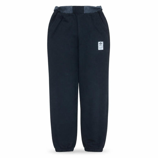 Front view of Adidas Men's Black Fleece Sweatpants Joggers, size S, Tapered Fit