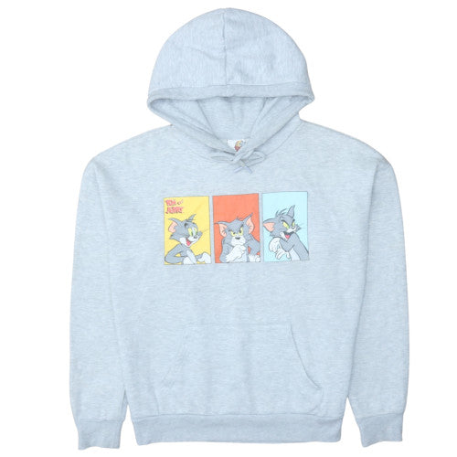 Tom & Jerry Womens Grey Pullover Hoodie Small Cartoon Print Cotton Blend