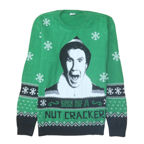 George Women’s Green Elf Christmas Jumper L Funny Pullover Knit