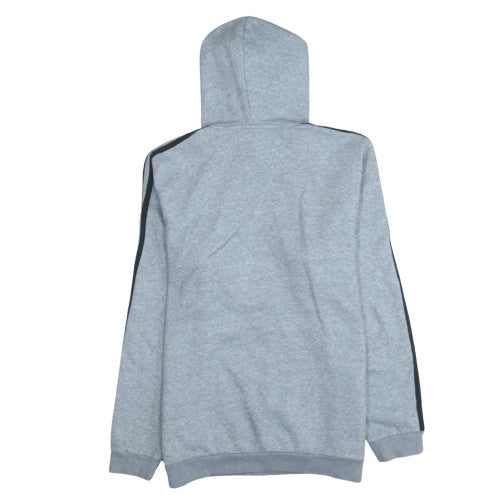 Adidas Men's Grey Pullover Hoodie L Classic 3-Stripes Style