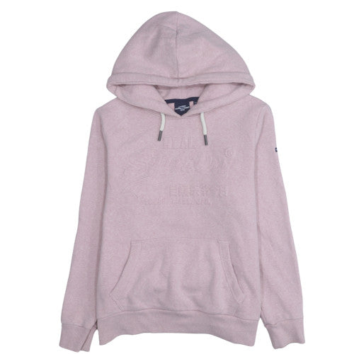Superdry Women Pink Pullover Hoodie Cotton Blend Lined Casual M