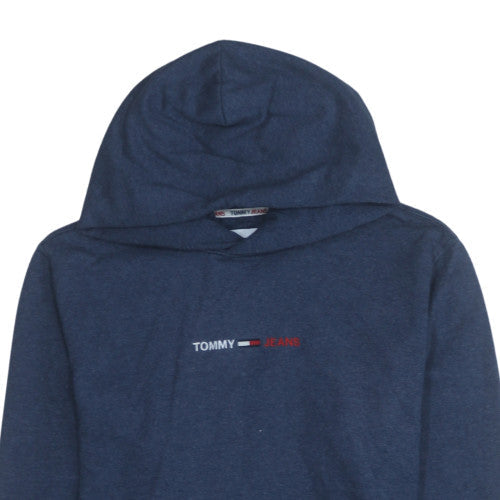 Tommy Jeans Men’s Blue Pullover Hoodie M Embroidered Logo