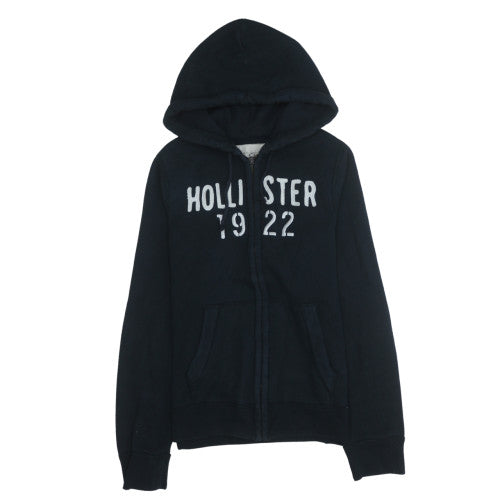 Hollister Men's Black Full Zip Hoodie Size S Logo Fleece Jacket