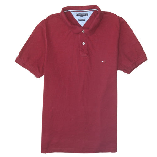 Tommy Hilfiger Men's Red Slim Fit Cotton Polo Shirt Size L
