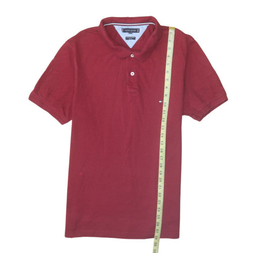 Tommy Hilfiger Men's Red Slim Fit Cotton Polo Shirt Size L