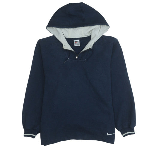 Nike Men Blue XL Pullover Fleece Hoodie with Drawstring Logo