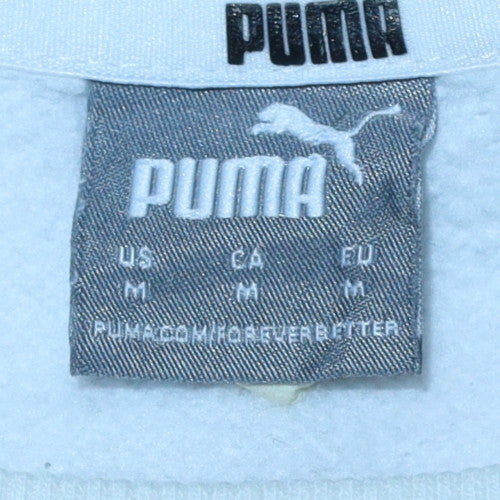 Puma Mens White Logo Pullover Sweatshirt M Regular Fit
