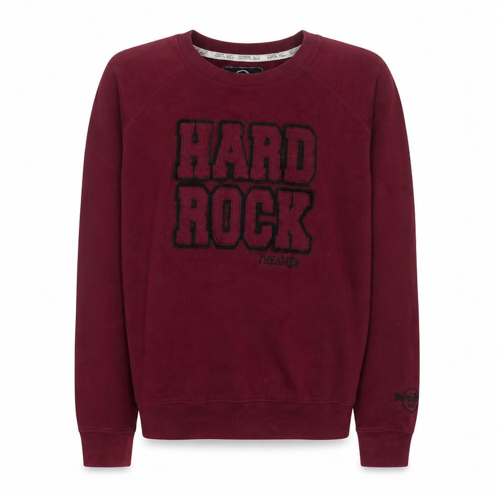Front view of Hard Rock Cafe Men’s Red Crew Neck Pullover Sweatshirt, size L