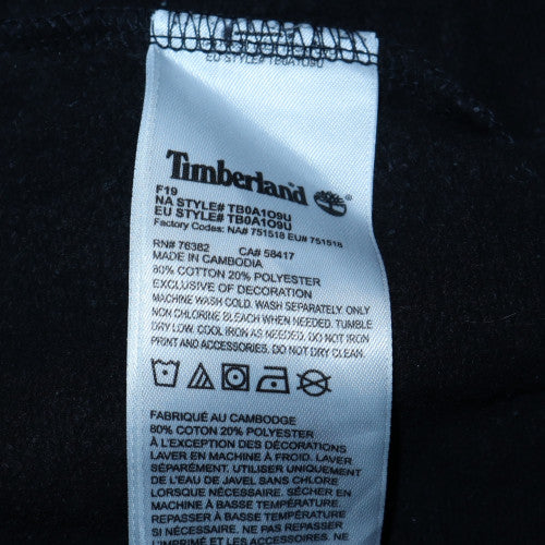 Timberland Mens Black Graphic Logo Pullover Sweatshirt L