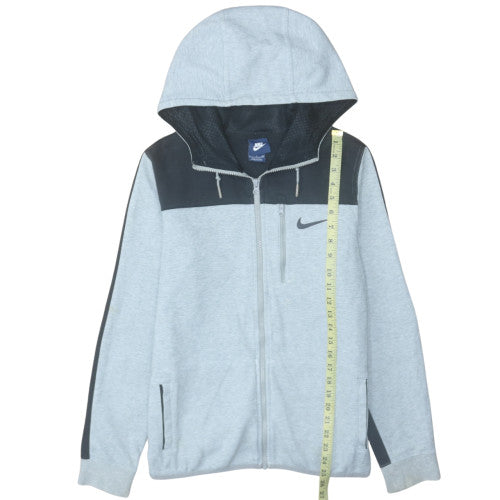 Nike Men Grey Full Zip Hoodie Size S Regular Fit Cotton Blend