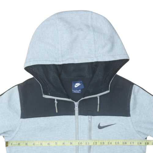 Nike Men Grey Full Zip Hoodie Size S Regular Fit Cotton Blend