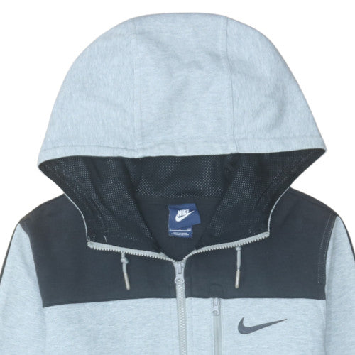 Nike Men Grey Full Zip Hoodie Size S Regular Fit Cotton Blend