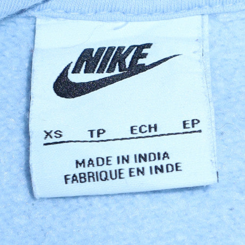 Nike Men's Blue Pullover Hoodie XS Fleece Logo Sweatshirt