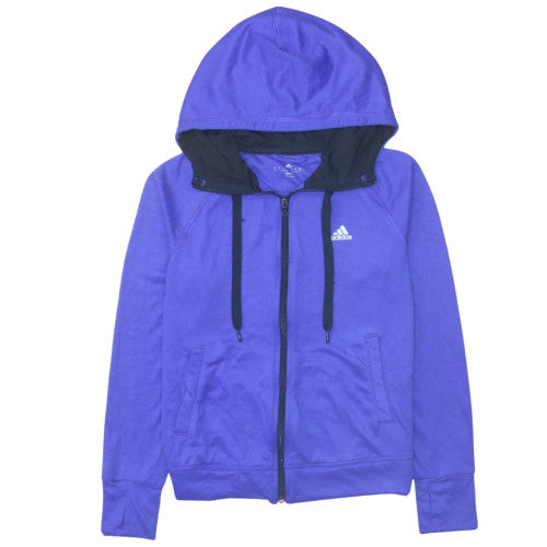 Adidas Women Purple Full Zip Hoodie Climalite Size 10 UK