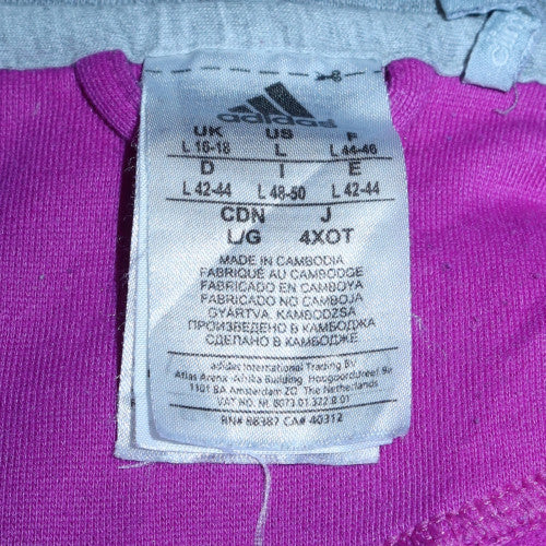 Adidas Womens Pink Full Zip Hoodie L Lightweight Casual Sportswear