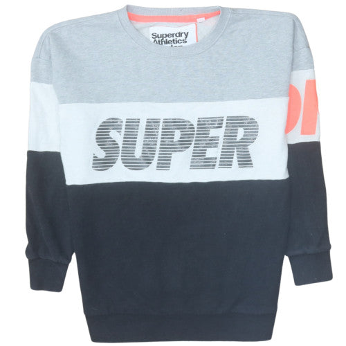 Superdry Men's Grey Crew Neck Graphic Pullover Sweatshirt XS