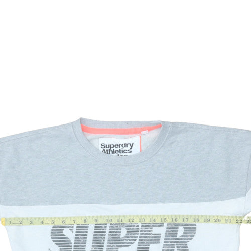 Superdry Men's Grey Crew Neck Graphic Pullover Sweatshirt XS