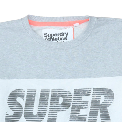 Superdry Men's Grey Crew Neck Graphic Pullover Sweatshirt XS