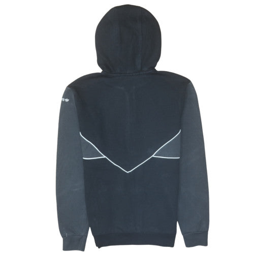 Adidas Boys Black 13-14 Years 1/2 Zip Hooded Sweatshirt with Logo