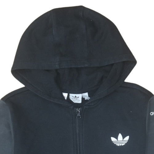 Adidas Boys Black 13-14 Years 1/2 Zip Hooded Sweatshirt with Logo