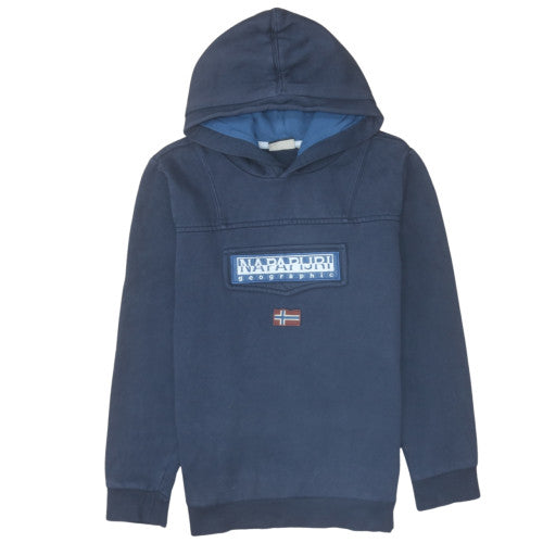 Napapijri Womens Blue Pullover Hoodie Cotton Size 12