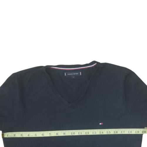 Tommy Hilfiger Men's Black V-Neck Cotton T-Shirt Size L