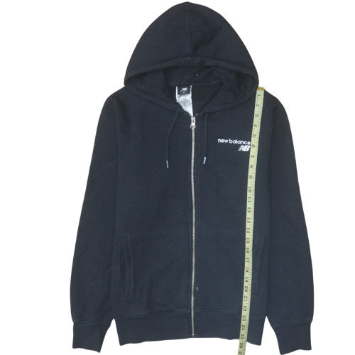 New Balance Womens Black M Full Zip Hoodie Sweatshirt Cotton Blend