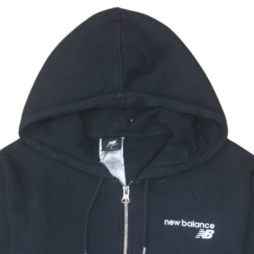 New Balance Womens Black M Full Zip Hoodie Sweatshirt Cotton Blend