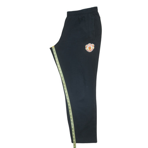 Adidas Mens Black XL Sweatpants Manchester United Logo Fleece Trousers