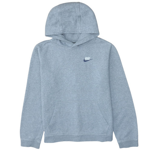 Nike Boys Grey XL Fleece Pullover Hoodie with Logo and Kangaroo Pocket