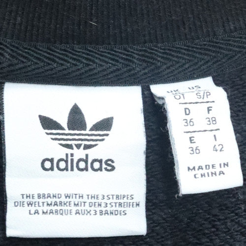 Adidas Womens Black Crew Neck Pullover Sweatshirt Size 8 Classic Logo