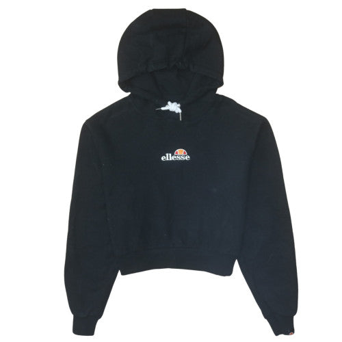 Ellesse Womens Black Cropped Pullover Hoodie Size 14
