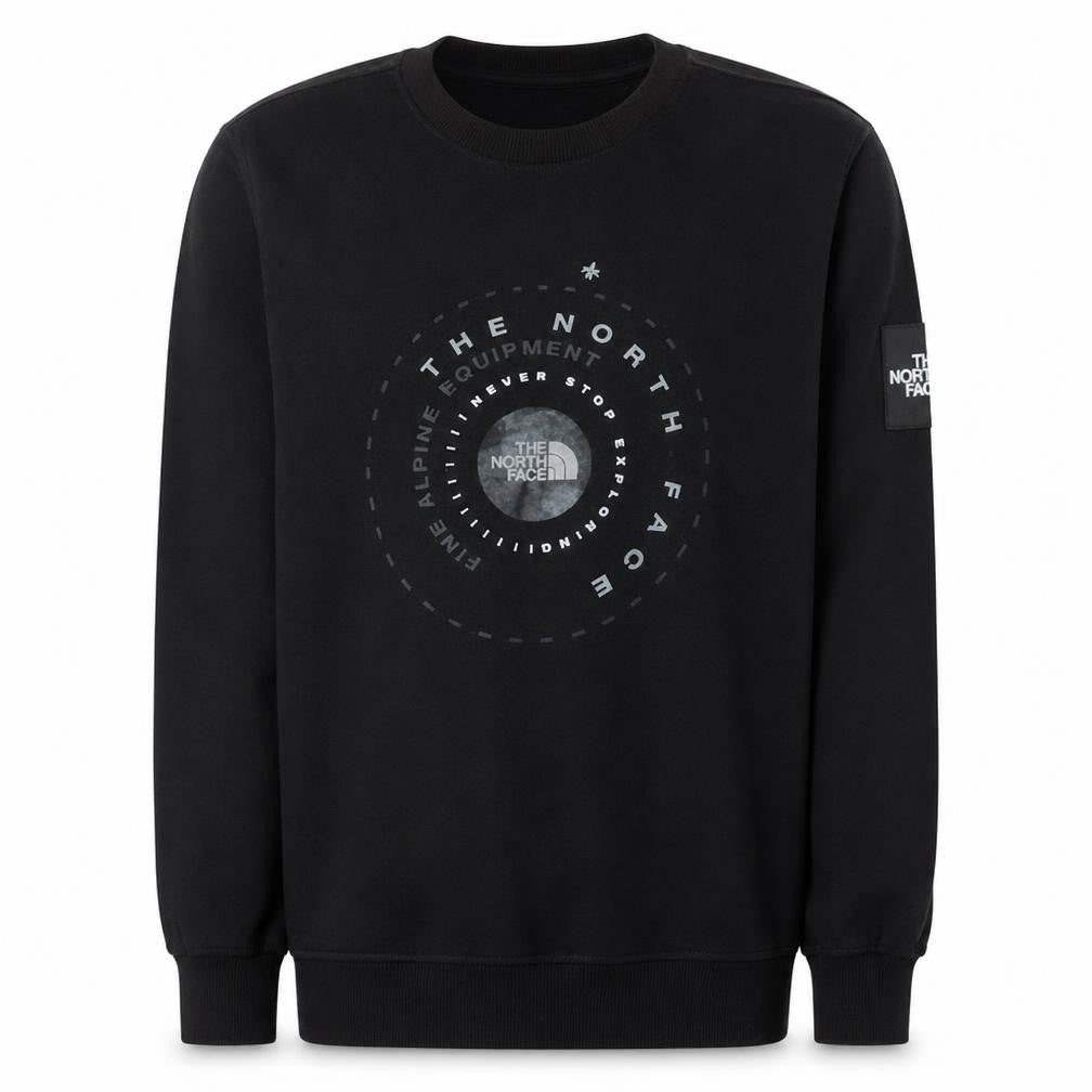 Front view of The North Face Men's Black Cotton Crew Neck Sweatshirt M