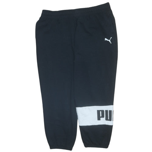 Puma Womens Black XL Jogger Trousers with Logo Cuffed Fit