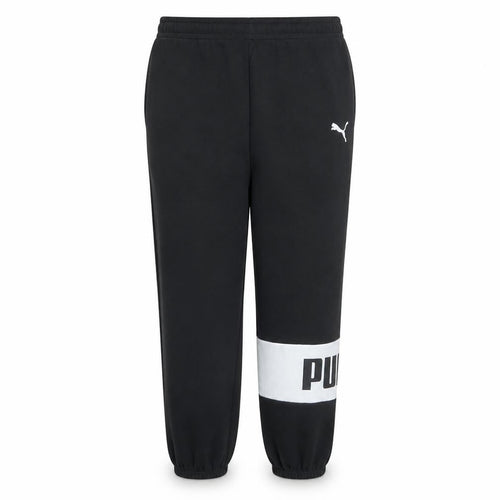 Puma Womens Black XL Jogger Trousers with Logo Cuffed Fit