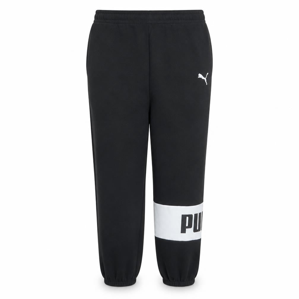 Puma Womens Black XL Jogger Trousers with Logo Cuffed Fit