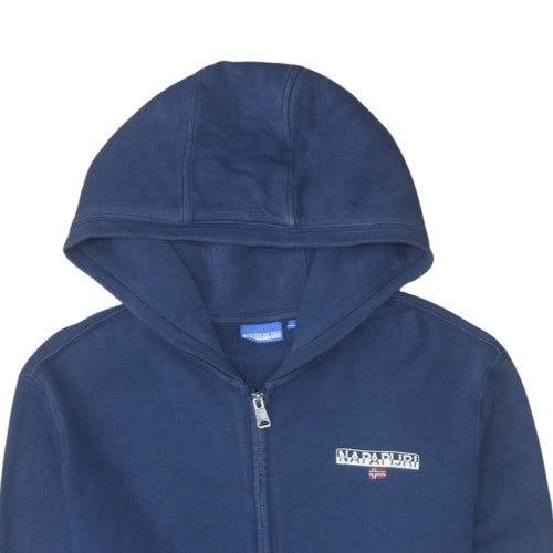 Napapijri Men's Blue Full Zip Hoodie M Regular Fit Logo