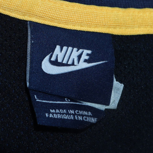 Nike Men's Blue Pullover Sweatshirt L Crew Neck Zip Pocket Sports Style